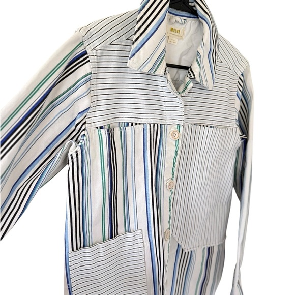Anthropologie Maeve Multicolor Striped Shirt Jacket - Picture 3 of 7
